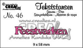 Crealies Tekststans no 46 feestvarken (NL) CLTS46 9x58 mm