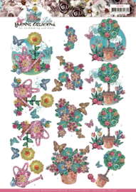 3D cutting sheet - Yvonne Creations - Kitschy Lala - Kitschy Flower Pots CD11438