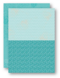 Background Sheets A4 turquoise flowers-2 NEVA049