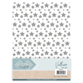 Card Deco Essentials - Vellum - Stars Silver cdeve002