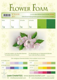 LeCrea - Flower Foam assort. 6, 6 vel A4 wit groen 25.4100 0.8mm