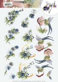3D Cutting Sheet - Precious Marieke - Blue Flowers CD11492