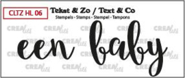 Crealies Clearstamp Tekst&Zo Een baby (NL) CLTZHL06 31 x 11 mm - 43 x 31 mm 130505/2611