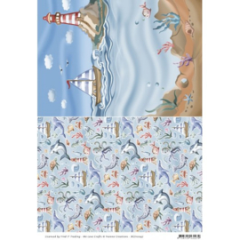 Yvonne Creations - Ocean Days – Backgroundsheet Lighthouse BGS10047