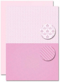 Decoupage sheet - Doublesided - Pink - Babyboy-hearts NEVA082