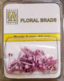 40st Floral Glitter Brads 3 mm pink FLP-GB 003