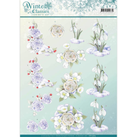 3D Knipvel - Jeanine's Art - winter classics- Snow flowers CD10969