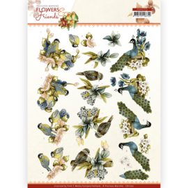 3D Cutting Sheet - Precious Marieke - Flowers and Friends - Blue Flowers CD11772