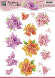 3D Knipvel - Jeanines Art - Bougain villea - bloemen CD10681