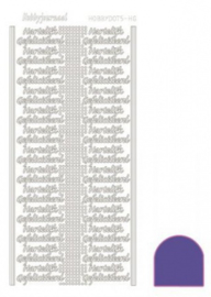 Hobby dots sticker Hartelijk Gefeliciteerd mirror Purple STDMHG09