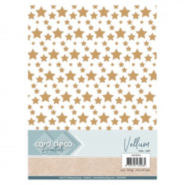 Card Deco Essentials - Vellum - Stars Gold cdeve004