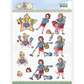 3D Cutting Sheet - Yvonne Creations - Bubbly Girls - Sweetheart - Super Girl CD11792