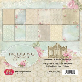Craft&You Wedding Garden Small Paper Pad 6x6 36 vel CPB-WG15 117020/0715