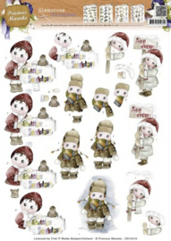 3D Knipvel Precious Marieke - CD10418 Glamorous Christmas - Kids in the snow
