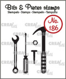 Crealies Clearstamp Bits & Pieces Klusgereedschap CLBP186 5xmax. 16x40mm