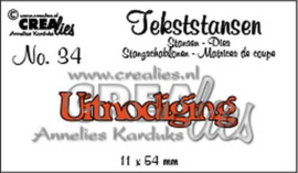 Crealies Tekststans - uitnodiging 11 x 54 mm / CLTS34