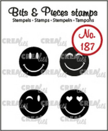Crealies Clearstamp Bits & Pieces Happy faces solid CLBP187 4x15mm  130505/1187