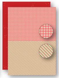 Background sheets doublesided Christmas red lines NEVA062