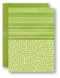 Doublesided background sheets A4 green flowers NEVA030