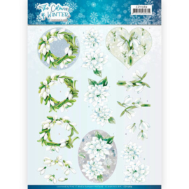 3D Cutting Sheet - Jeanine's Art - The colours of winter - White winter flowers CD11569