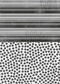 Doublesided background sheets A4 black flowers NEVA020