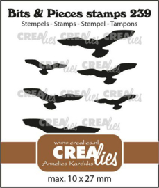 Crealies Clearstamp Bits & Pieces Vliegende vogels silhouet CLBP239 10x27mm