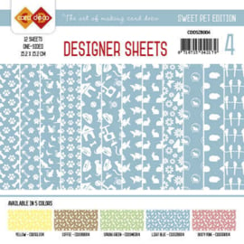 Card Deco - Designer Sheets -Sweet Pet- Zachtblauw CDDSZB004