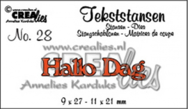 Crealies tekststans - hallo dag (NL) CLTS28 115634/3128