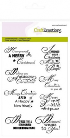 CraftEmotions clearstamps A6 - tekst ENG Christmas wishes 130501/1158