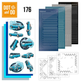 Dot and Do 176 - Yvonne Creations - Cars in Blue DODO176