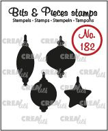 Crealies Clearstamp Bits & Pieces 4x Kerstballen dicht CLBP182 15 x 22 mm 130505/1182