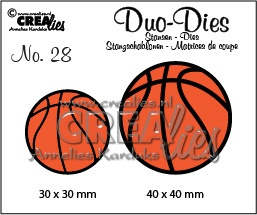 Crealies Duo Dies no. 28 basketballen 30x30mm-40x40mm / CLDD28 115634/0728