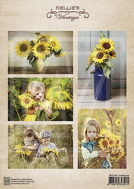 Vintage decoupage sheets sunflowers NEVI079