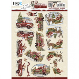 3D Cutting Sheet - Amy Design - Snowy Christmas - Snowy Train CD11961