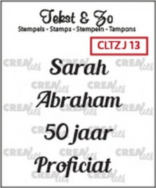 Crealies Clearstamp Tekst&Zo Jarig 13 (NL) 33mm / CLTZJ13 130505/1913