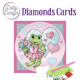 Dotty Designs Diamond Cards - Frog with Flowers DDDC1097