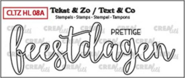 Crealies Clearstamp Tekst & Zo prettige feestdagen (omlijning) CLTZHL08A 28 x 89 mm 130505/2616