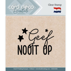 Card Deco Essentials - Clear Stamps - Geef nooit op CDECS038