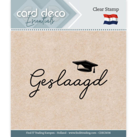 Card Deco Essentials - Clear Stamps - Geslaagd CDECS036