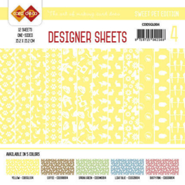 Card Deco - Designer Sheets -Sweet Pet-geel CDDSGL004