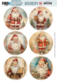 Push Out Scenery - Card Deco Essentials - Santa Round CDS10176