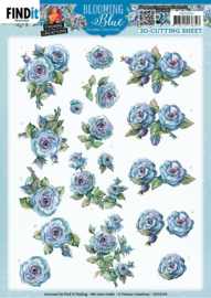 3D Cutting Sheets - Yvonne Creations - Blooming Blue - Rosehip CD12134