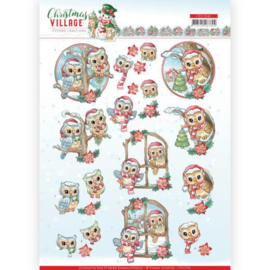 3D cutting sheet - Yvonne Creations - Christmas Village - Christmas Owls CD11541