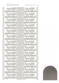 Hobby dots sticker Hartelijk Gefeliciteerd mirror Zilver STDMHG08