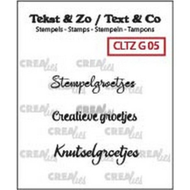 Crealies clearstamp groetjes 5 cltzg05