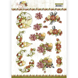 3D Cutting Sheet - Precious Marieke - Flowers and Fruits - Flowers and Strawberries CD11718