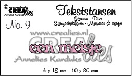 Crealies tekststans - een meisje (NL) CLTS09 / 6x18 mm 10x30mm 115634/3109