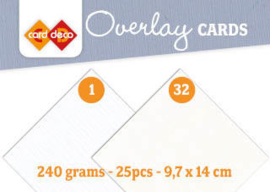 Linen Cardstock - Overlay Cards  LKK-OKA01 wit oplegkaart