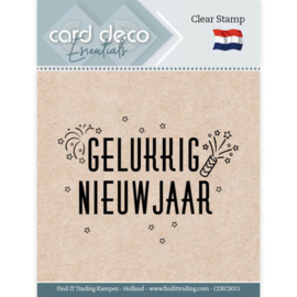 Card Deco Essentials - Clear Stamps - Gelukkig Nieuwjaar CDECS011