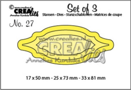 Crealies Set of 3 no. 27 Labels 1 CLSet27 17 x 50 mm - 25 x 73 mm - 3 115634/0627